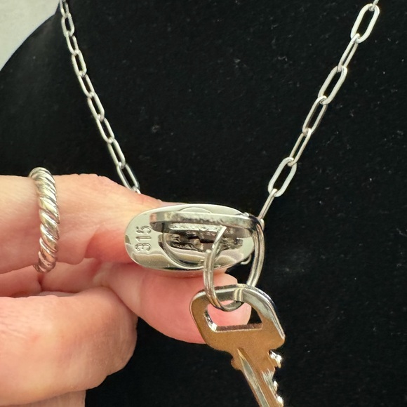 Silver LV Lock & Key - Picture 3 of 6